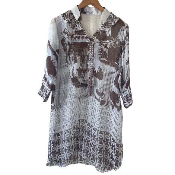 Unze London Semi Sheer CC Print Beach/ Swimsuit Cover/ medium - Picture 1 of 15